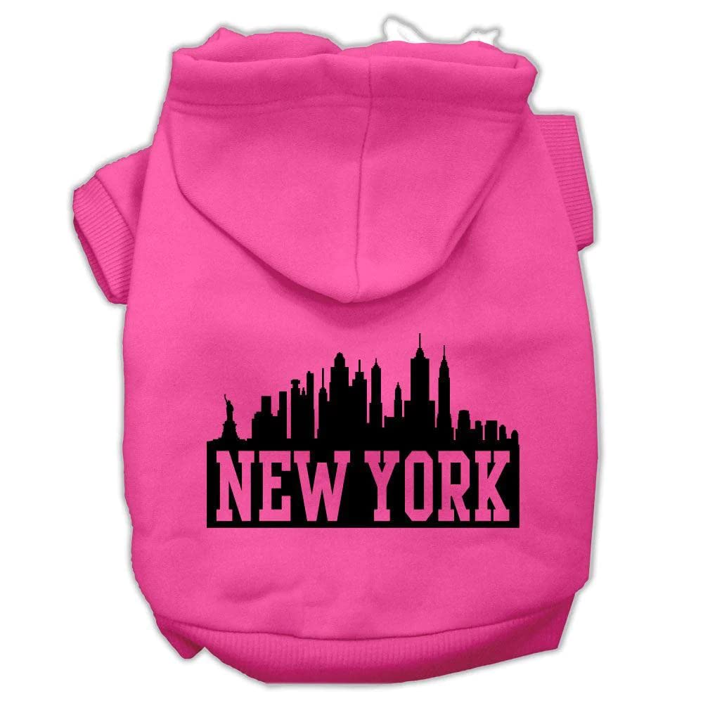 Mirage Pet Products 62-81 XXXLGY New York Skyline Screen Print Grey Pet Hoodie, X-Large