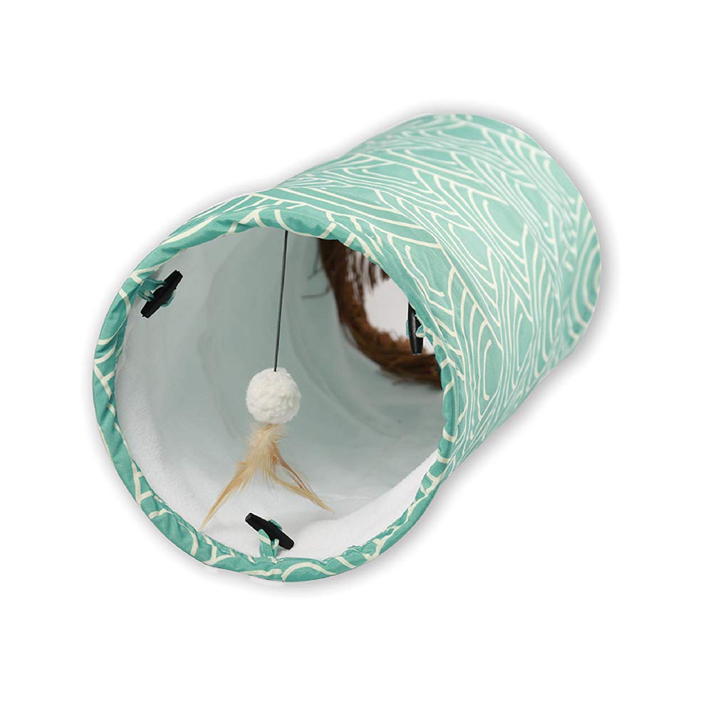 Petest Cat Tunnel Comfy Collapsible Tunnel With Boredom Relief Plush Ball, For Bunny Rabbits, Kittens, Ferrets, Puppy And Dogs