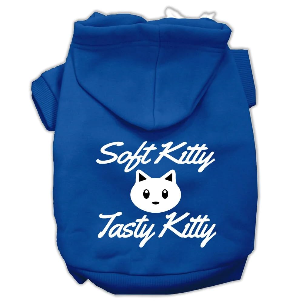 Pet Dog & Cat Hoodie Screen Printed, Soft Kitty, Tasty Kitty Brown XL (14-20 lbs.)