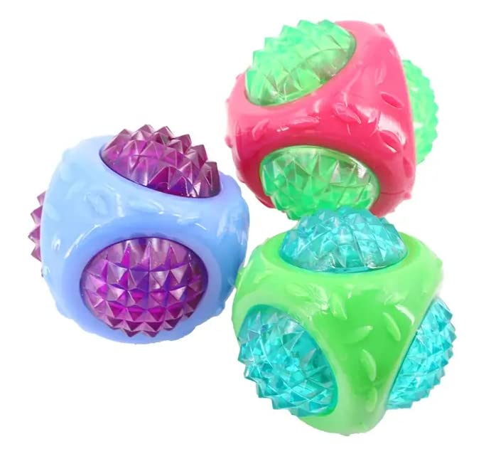 RvPaws Imported Rubber Durable 11Cm Ball for Adult Dogs Toys for Dogs (LED Ball) Squeaky Chew Toy for Ball Toy Interactive Ball 