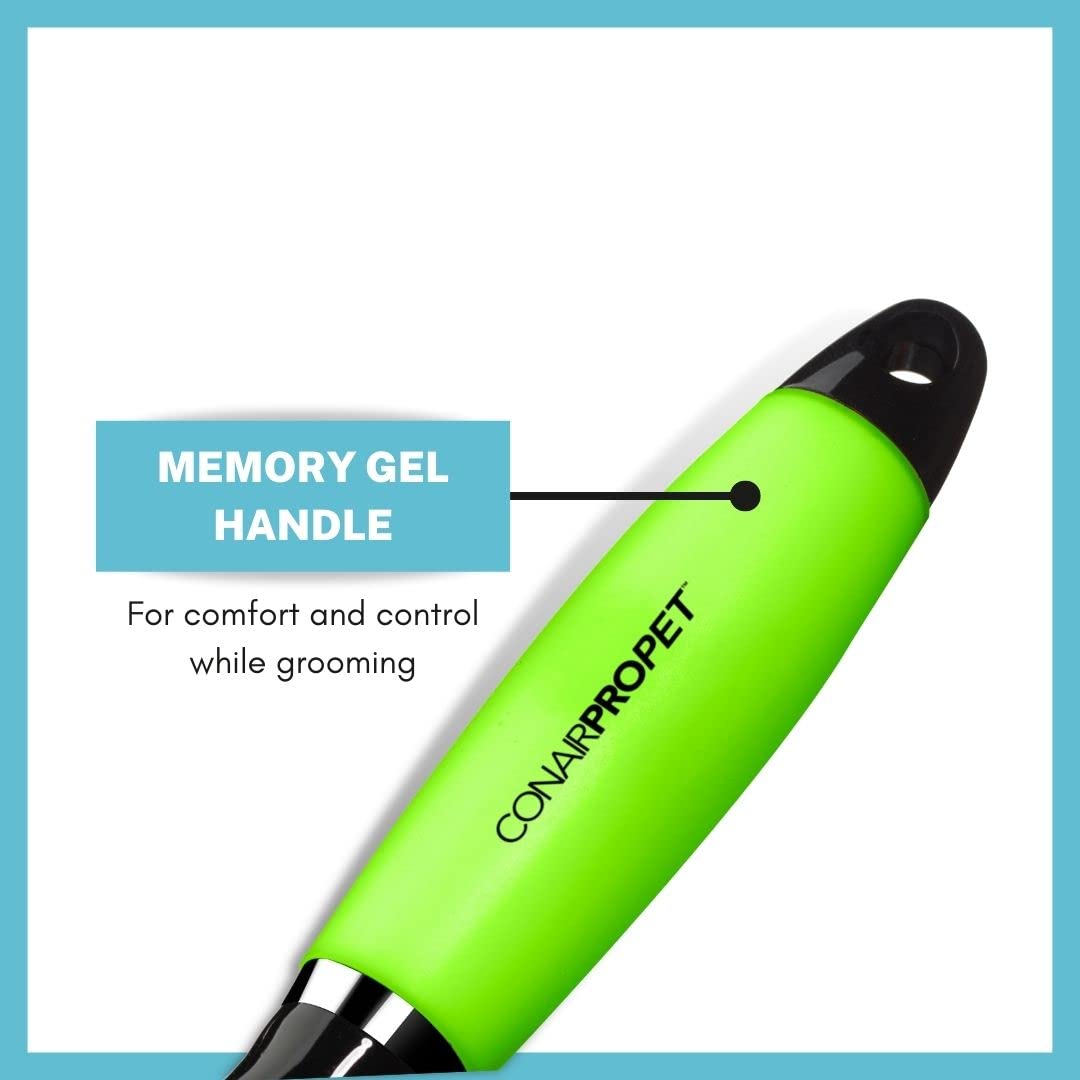 Conairpro Dog & Cat - Medium Pin Brush - Dog Brush For Shedding, Stainless Steel Round Tip Pins With Memory Grip Gel, Ideal For Medium Breeds