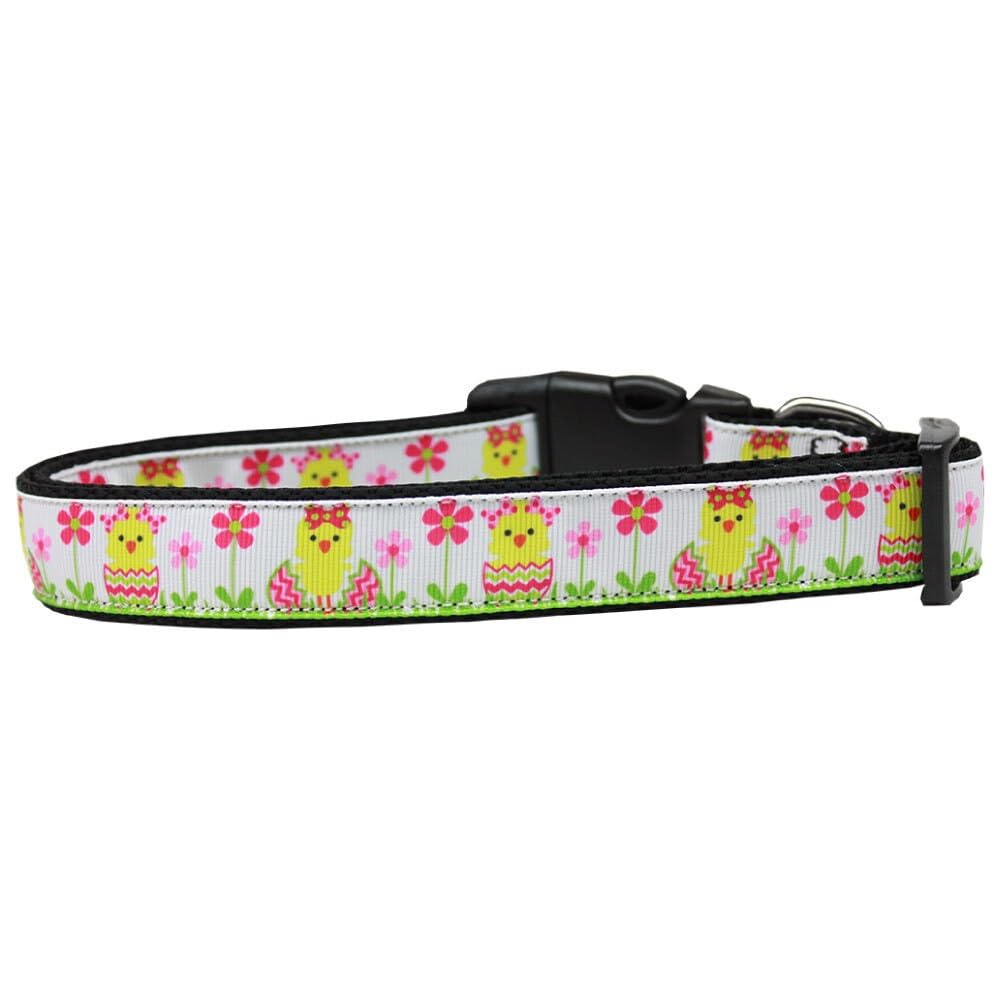 Pet Dog & Cat Nylon Collar or Leash, &quot;Spring Chicken&quot; XL Collar