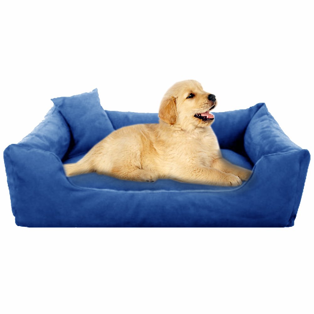 Pet Royale Reversable Velvet Bed for Pets with Extra Detachable Cotton Seat Cover (for Small Dogs, Blue)