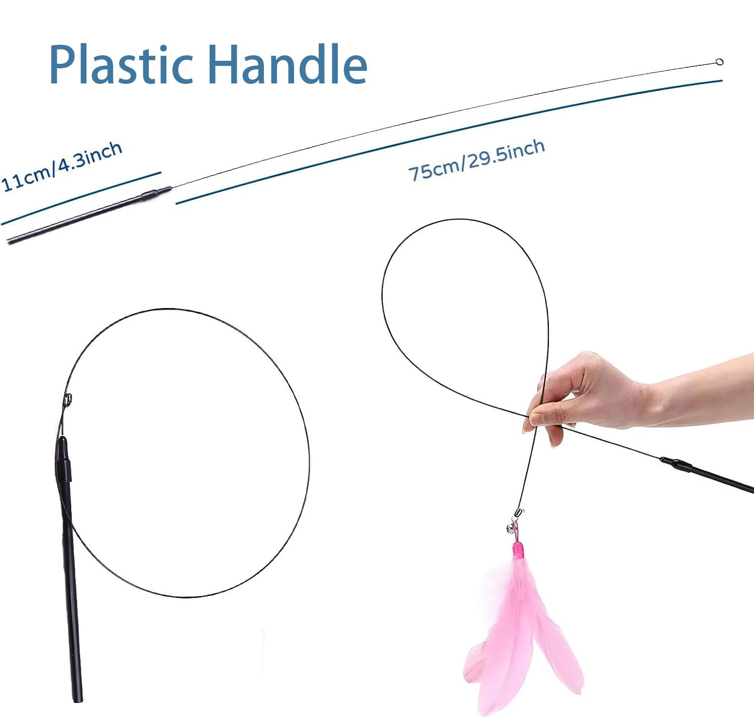 Mooipur Shiny Insect Replacements For Cat Wand Toy, 7 Pcs Kitten Teaser Refills With Bells For Cat Fishing Pole Toy, Bugs Refill