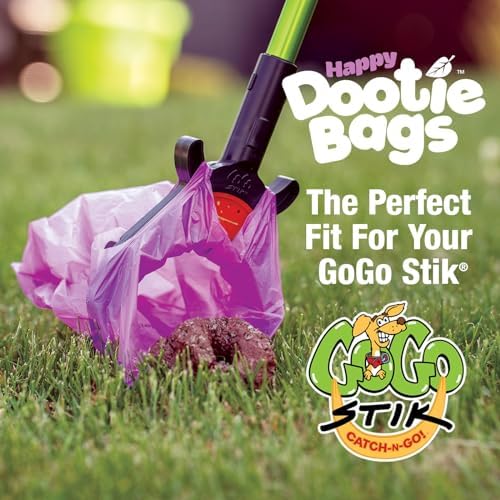 Happy Dootie Bags 10 Rolls.120 Bags With Handles. Clean, Quick And Convenient Pet Dog Poop Cleanup On Walks With Your Furry Frie