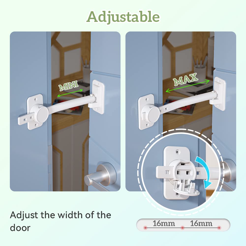 Safelon 1Pcs Baby Safety Door Finger Pinch Guard, Door Lock & Door Stopper For Kids & Pets, Convenient Cats Entry, Adjustable Door Latch For Dogs No More Pet Gates