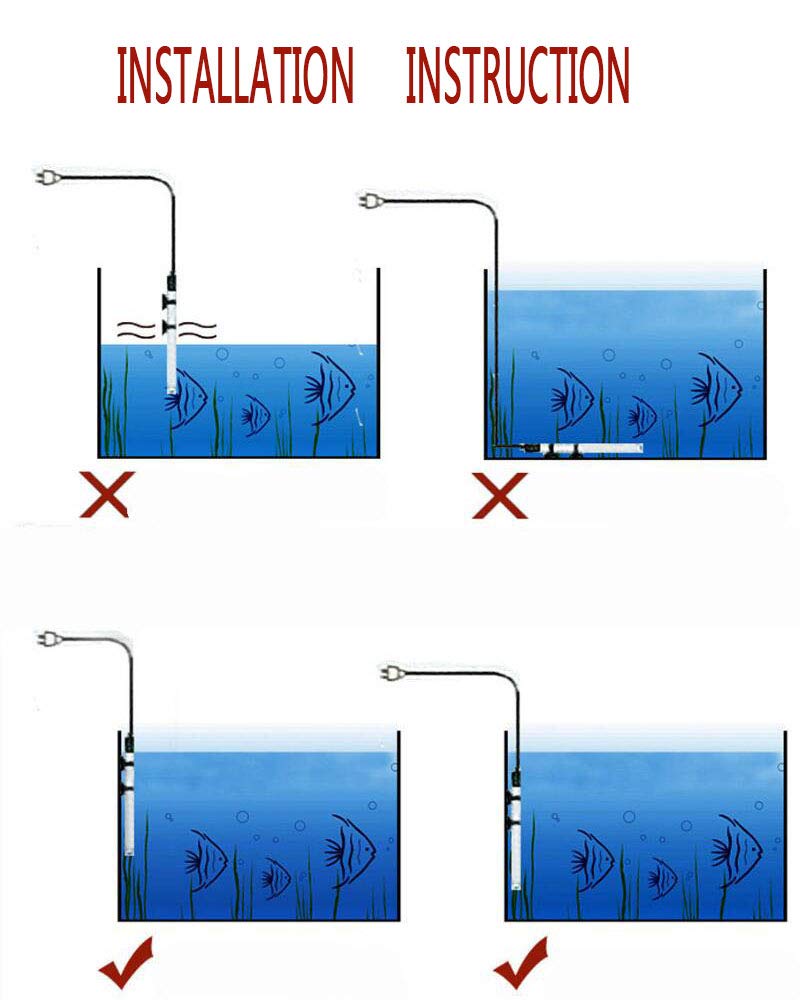 Moduoduo Aquarium Heater Submersible Betta Fish Tank Heater With Suction Cups Auto Thermostat Heater Marine Saltwater And Freshw
