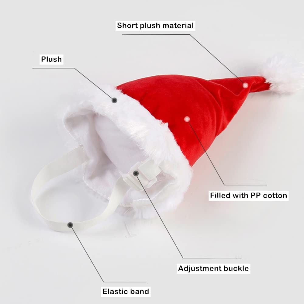 Santa Hat & Scarf Set For Medium Large Dogs, 2 Pcs Adjustable Dog Christmas Costume, Fall Winter