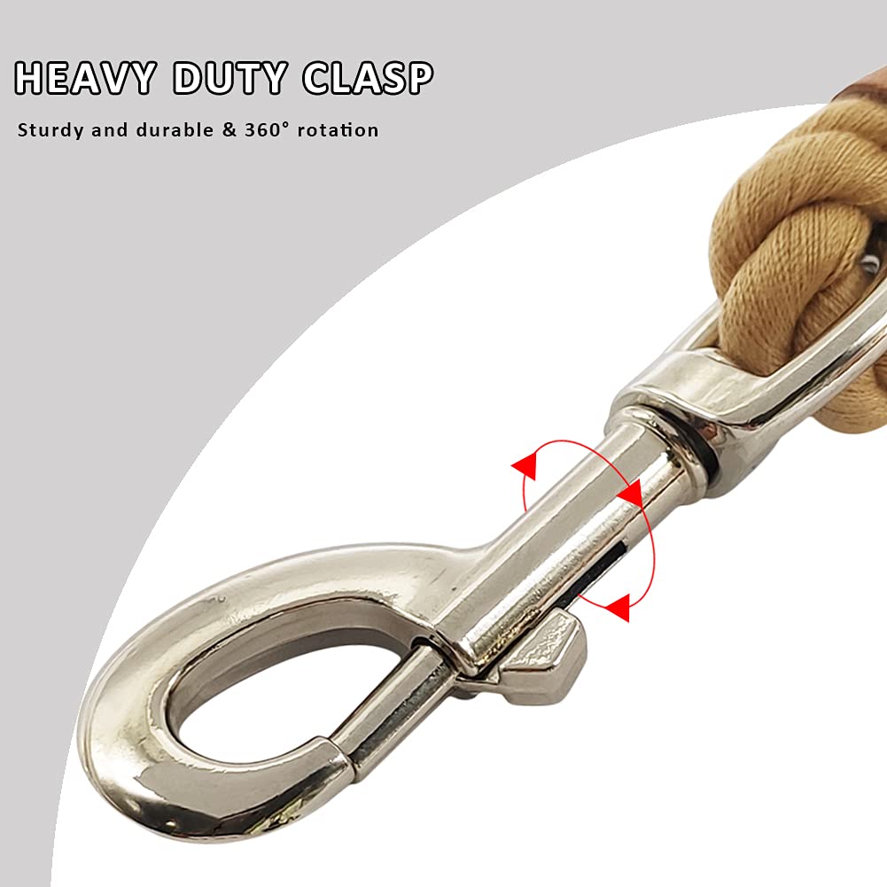 Btinesful Heavy Duty Cotton Rope Dog Leash 10 Ft, Strong Dog Leash Soft Handle Dog Traction For Large Medium Dogs Hiking, Camping, Exploring, Walking(1/2' X 10Ft, Brown)