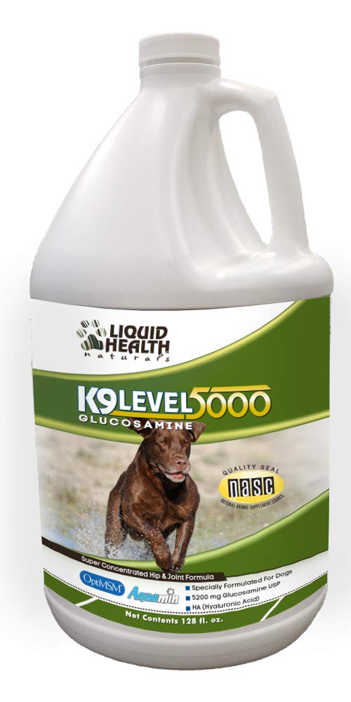 LIQUIDHEALTH Pets K9 Liquid Glucosamine Level 5000 for Large Breeds with Chondroitin, MSM - Pet Joint Health Supplements, Dog Vi