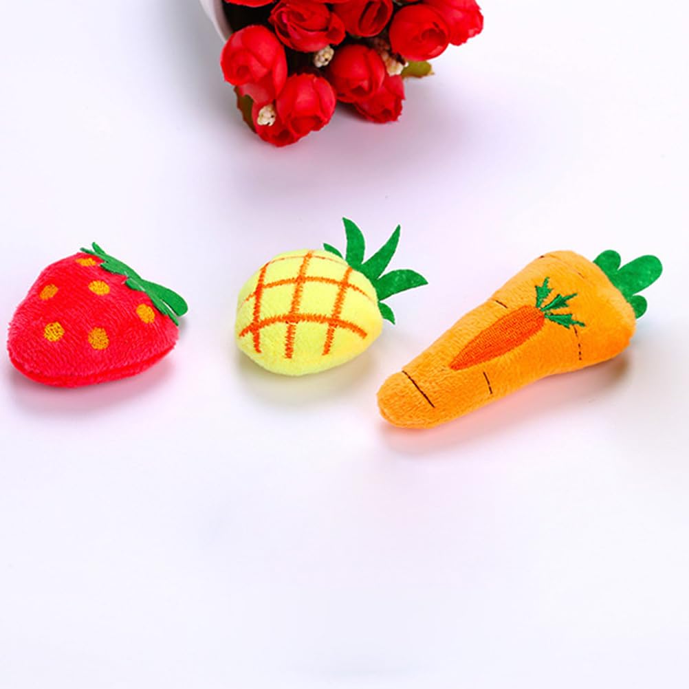 NOLITOY 6 PCS Catnip Toys for Cat: Plush Fruit Design Cat Chew Toys -Kitten Entertaining Interactive Dolls for Pet Playtime