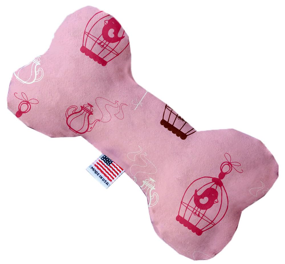 Valentine's Day Pet & Dog Plush Heart or Bone Toy, &quot;Sweet Love Group&quot; (Available in different sizes and 6 pattern options!) Pink WhimsyBirdCages 8&quot; Plush Bone