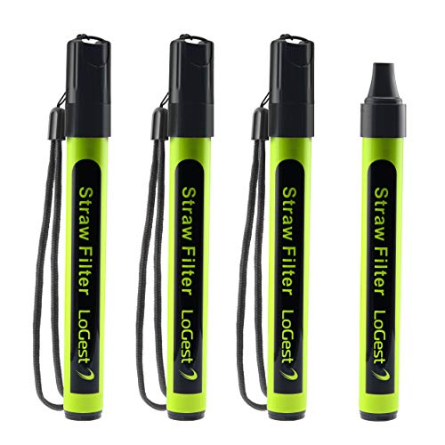 4 Pack Water Filter Straw - Water Purifying Device - Portable Personal Water Filtration Survival - for Emergency Kits Outdoor Ac