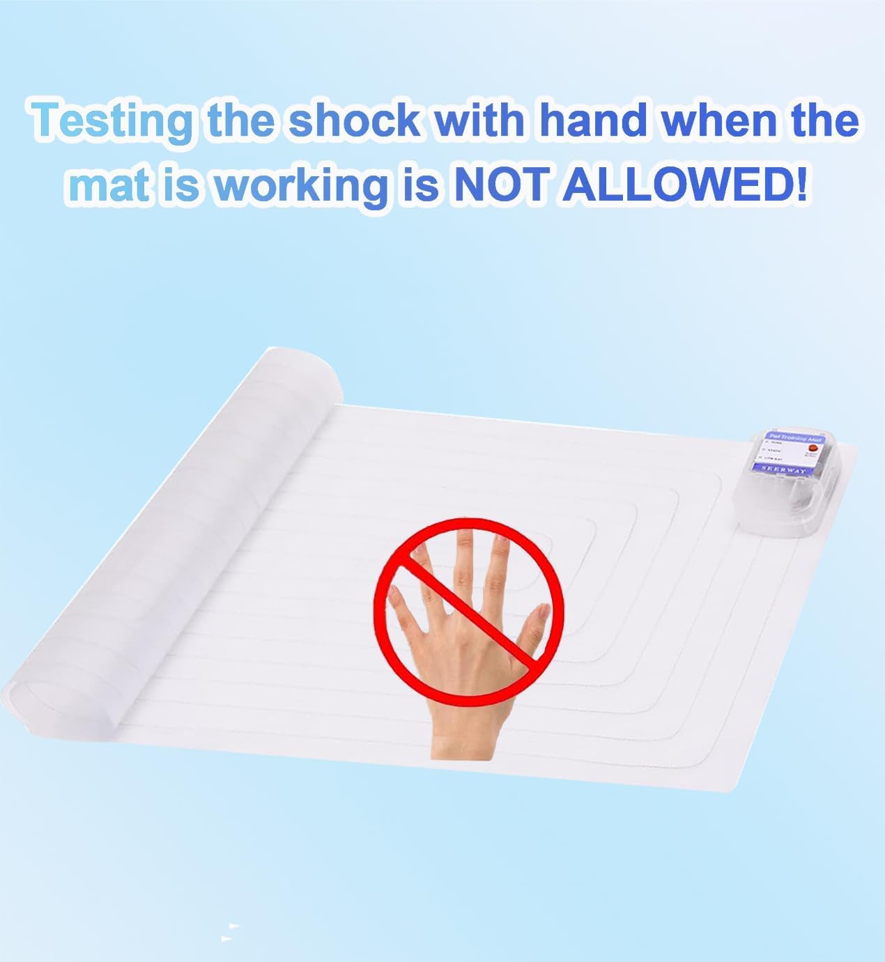 Seerway Scat Pet Shock Mat With Tester, Shock Pads For Dogs And Cats Training Indoor, Electric Repellent Mat Keeps Pets Off Couch, Sofa, Counter Top, 3 Training Modes, Battery Operated