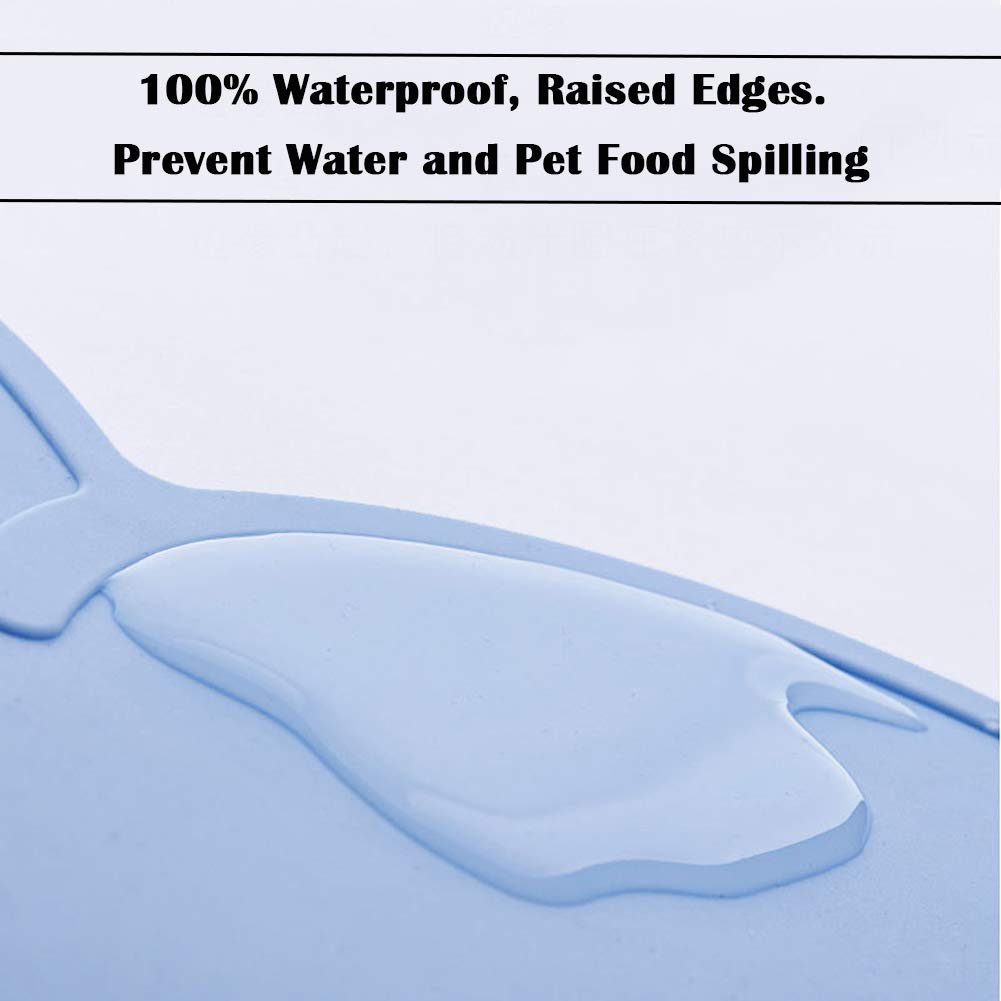 Love Dream Silicone Pet Feeding Food Mat Dog Cat Placemat Mat with Raised Edge, Anti-Slip Waterproof Pet Bowl Mats Pet Food Tray