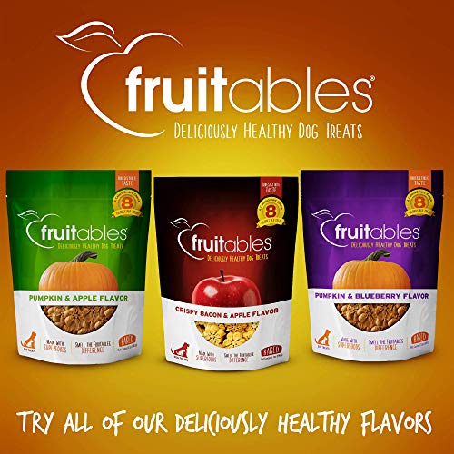 Fruitables Baked Dog Treats - Healthy Low Calorie - Free of Wheat, Corn and Soy - Pumpkin and Banana - 12 Ounces