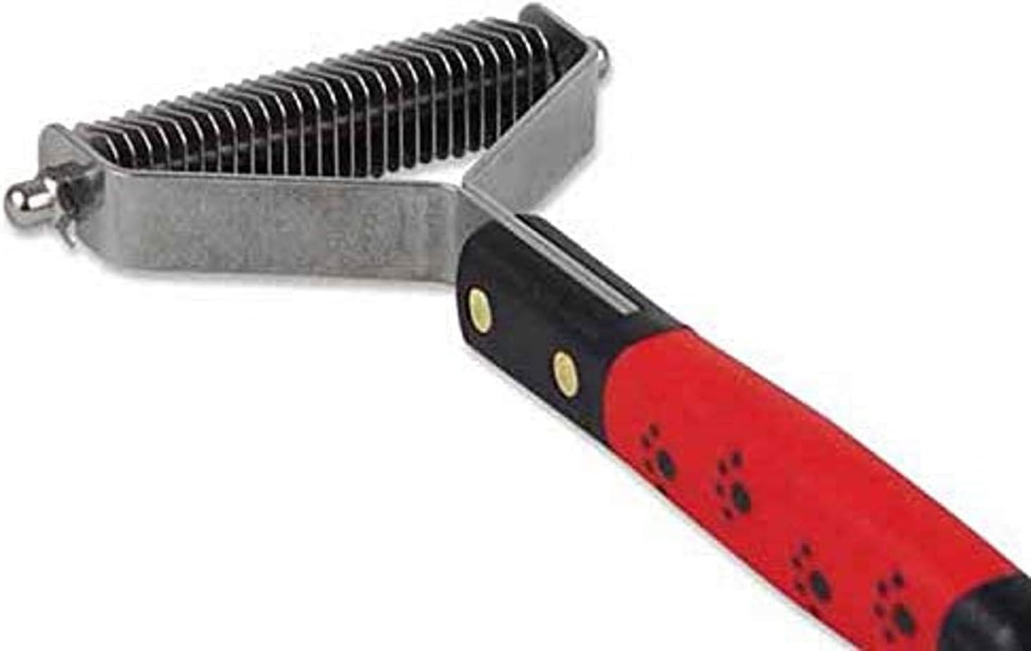 Paw Brothers 26 Blade Fine Double Wide Dematting Undercoat Rake For Dogs And Cats, Professional Grade, Dog Shedding Brush, Stainless Steel Blades, Rounded Gentle Teeth