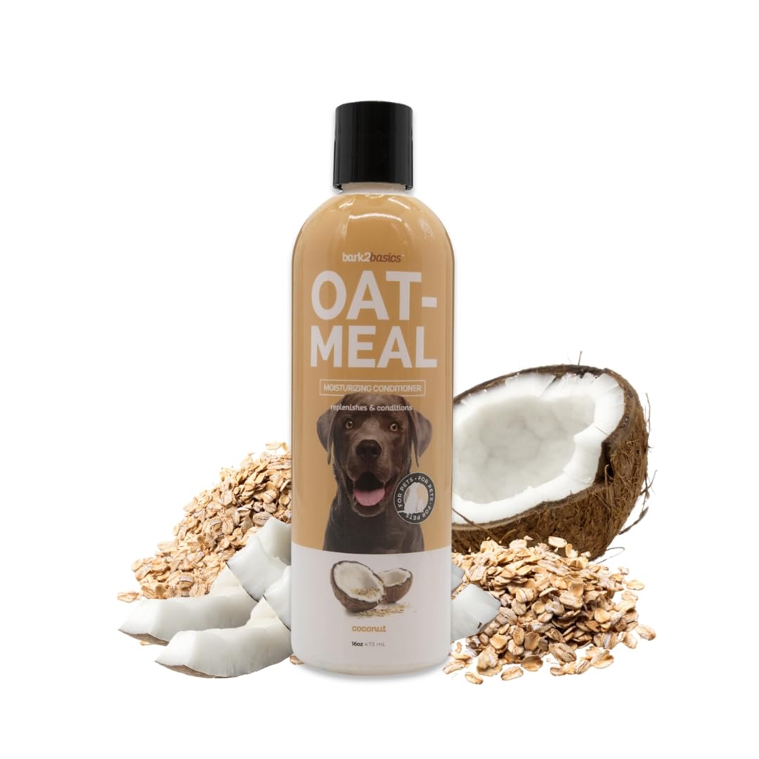 Bark2Basics Oatmeal Dog Conditioner, 16 oz - Natural Colloidal Oatmeal, Moisturizing, Relieves Dry Itchy Skin, Eliminates Static