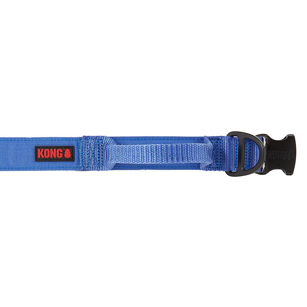 Kong Ultra Durable Padded Comfort Handle Dog Collar (Large, Blue)
