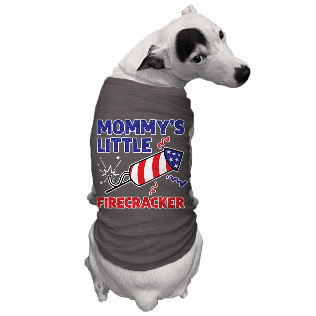 Mommy'S Little Firecracker - Usa Independence Day 4Th Of July Dog Shirt (Dark Gray, Medium)