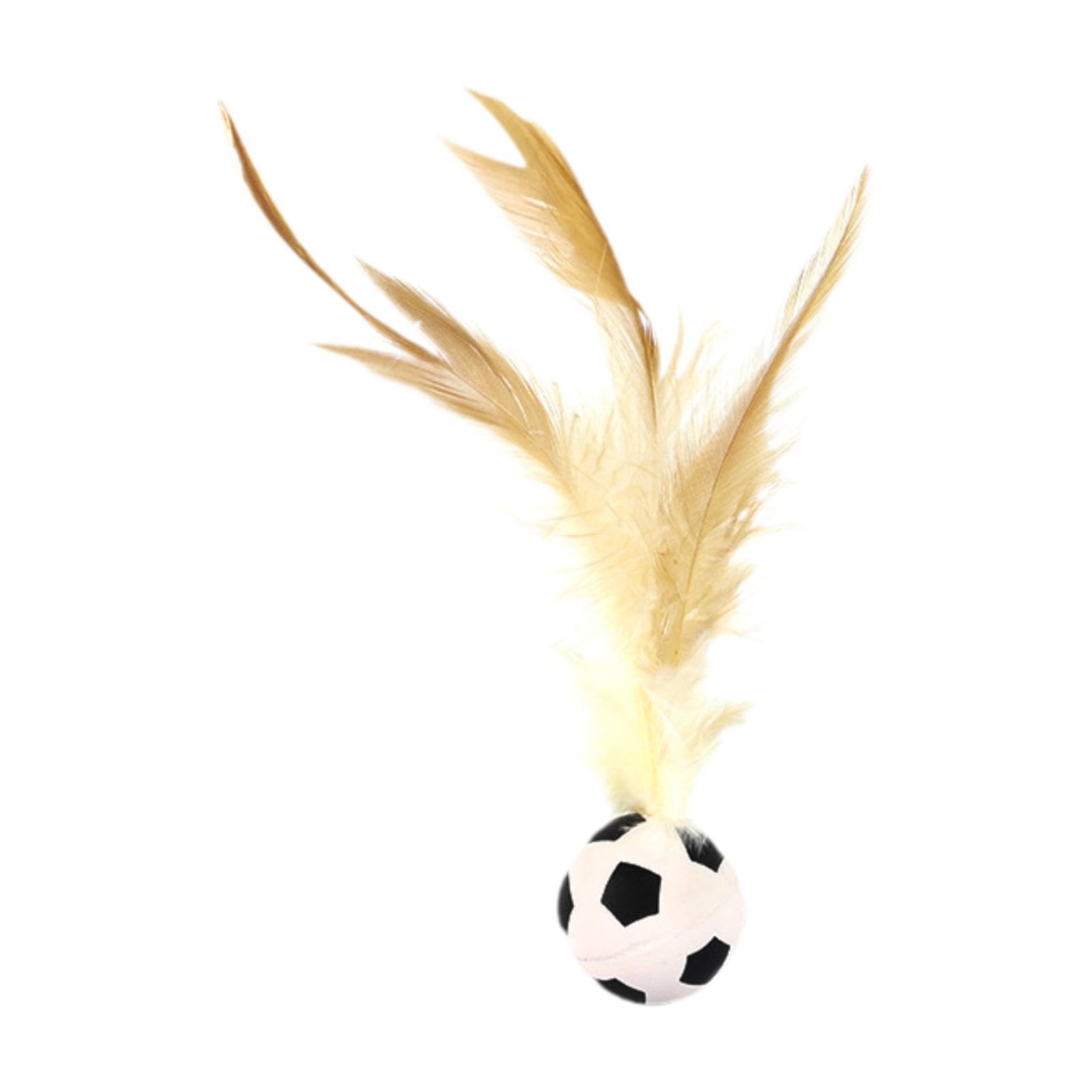 Enakshi Cats Bouncy Ball With Feather Teaser Bite Resistant Bouncy Tail Toy For Dog Football|Pet Supplies | Cat Supplies | Toys