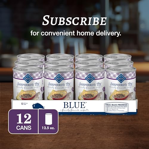 Blue Buffalo Family Favorites Adult Wet Dog Food, Made with Natural Ingredients, Shepherd s Pie, 12.5-oz Can (Pack of 12)