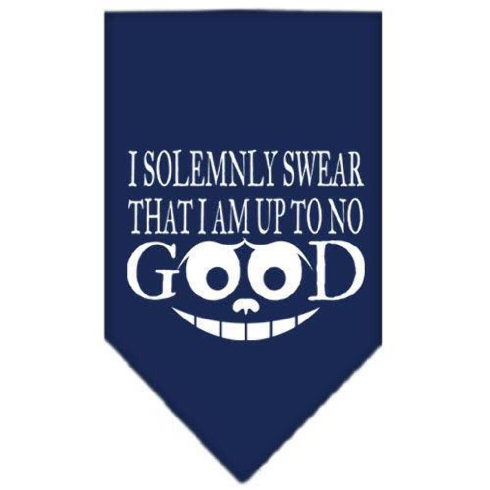 Mirage Pet Products Up to No Good Screen Print Bandana for Pets, Large, Navy Blue