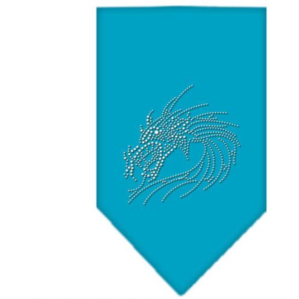 Mirage Pet Products Dragon Rhinestone Bandana, Small, Turquoise
