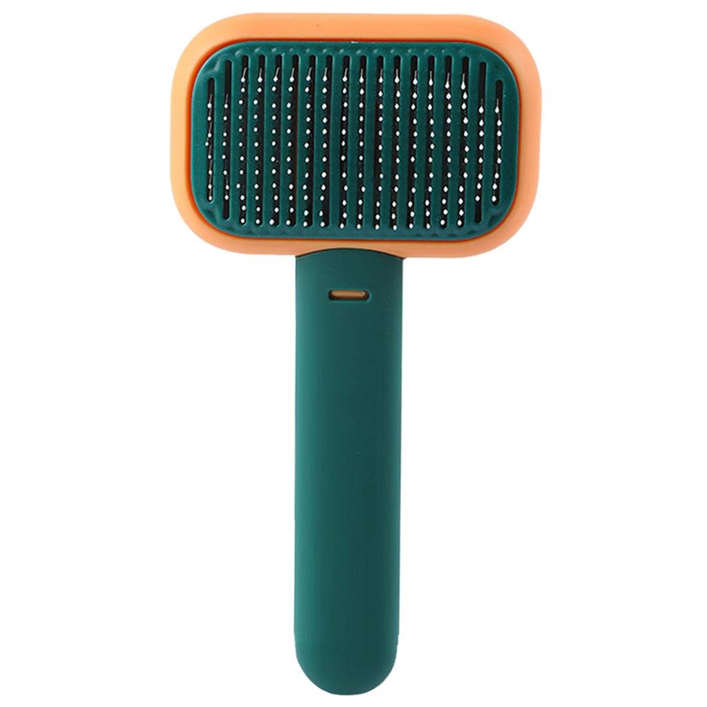 MYADDICTION Pet Grooming Brush Easily Cleaning Undercoat Tangled Gm Dogs Orange Green
