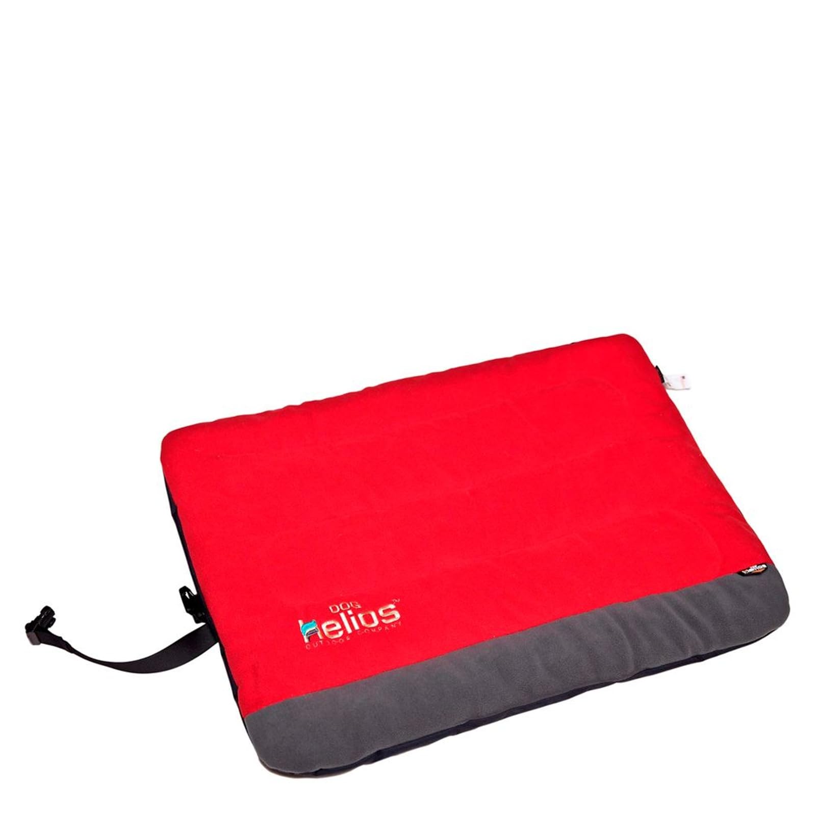 DOGHELIOS 'Combat-Terrain' Cordura-Nyco Reversible Nylon and Polar Fleece Travel Camping Folding Pet Dog Bed Mat, X-Large, Red, Grey