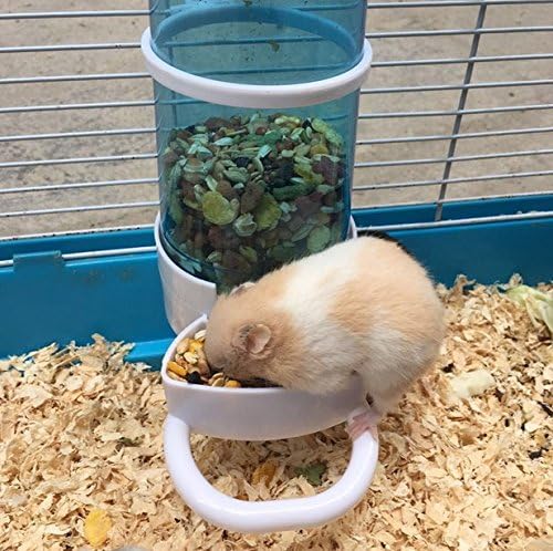 Old Tjikko Pet Feeder Automatic,Bird Hamster Small Animal Feeder, Automatic Feeding Device Dispenser For Hamster Bird Pigeon Parrots Mini Hedgehog With Holder (5.90X2.83X6.10In)