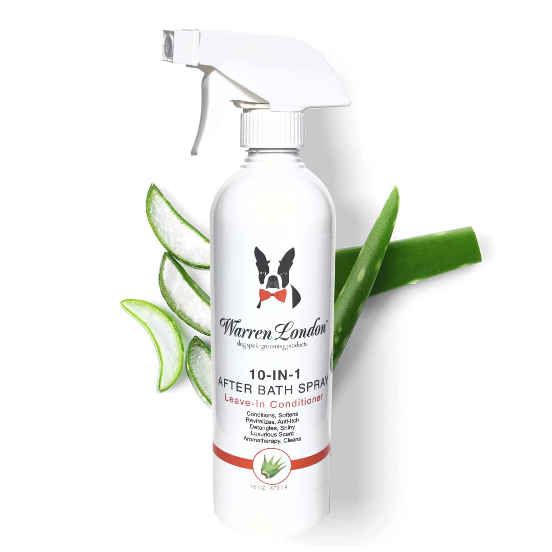Warren London 10-In-1 After Bath Dog Spray | Dog Leave In Conditioner And Detangler Spray | Pet Grooming Spray With Aloe Vera, S