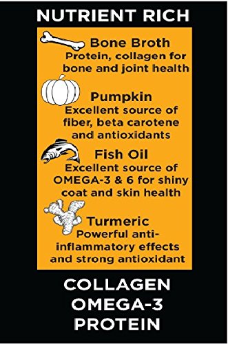 Natures Diet Pet Bone Broth Protein Powder with Pumpkin, Fish Oil and Turmeric (Chicken, 16 oz = 159 Servings)
