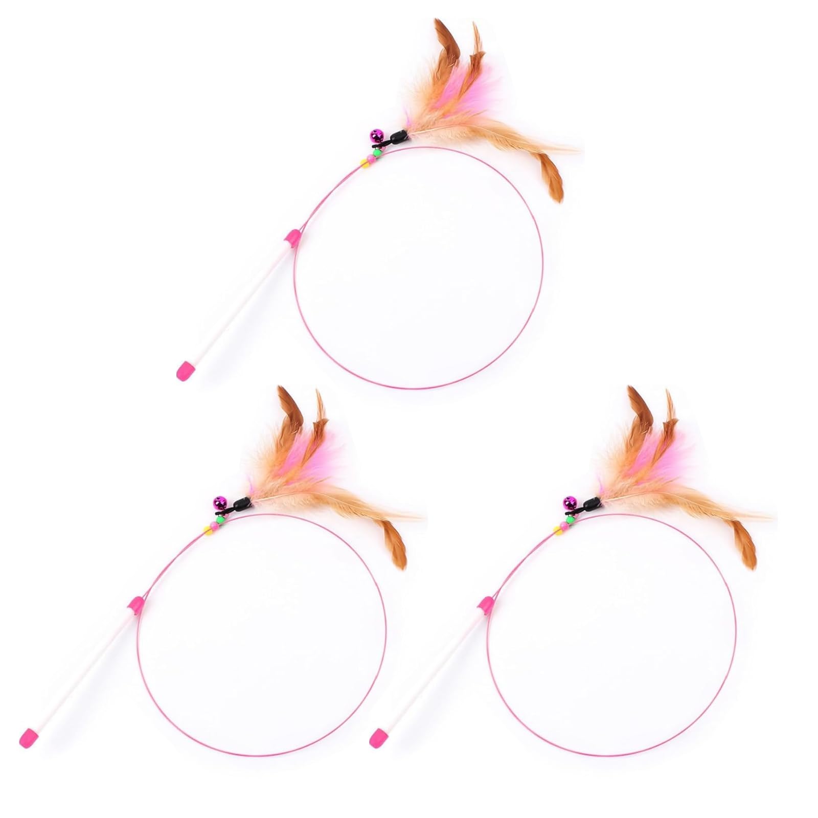 3Piece Cat Toy, Flying Bird Toy For Cat With Feather interactive Cat Small Bell For Persian, Durable Pet Stick, Fun Catcher Cat