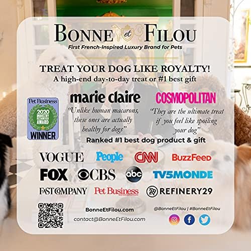 Bonne et Filou Dog Treats Strawberry Cupcakes, Dog Birthday Gift for Medium to Large Breed - Gourmet Macaron Cakes, 18 Count Bul