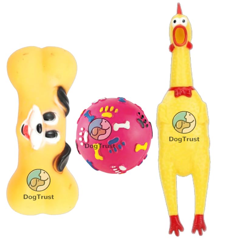 Dog Trust Puppy Toys For Small Dogs,Puppy Toys For Small Dogs, 3Pack Small Dog Toys, Cute Calf Squeaky Dog Toys, Durable Puppy T