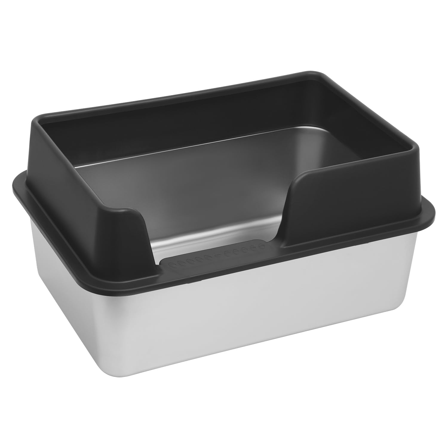 Kichwit Stainless Steel Cat Litter Box With High Sides Easy To Clean, Smooth Surface, Rust Resistant, 19.8'' X 13.8'' X 10'' (Wi