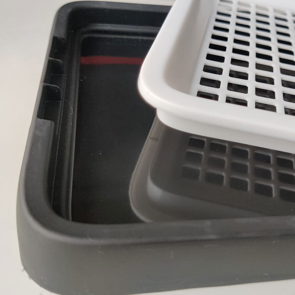 Guinea Pig Litter Tray Pan With Grate, Rat Litter Box For Cage, Restroom Toilet Corner Potty Poop Trainer For Critters, Chinchilla Cage Accessories