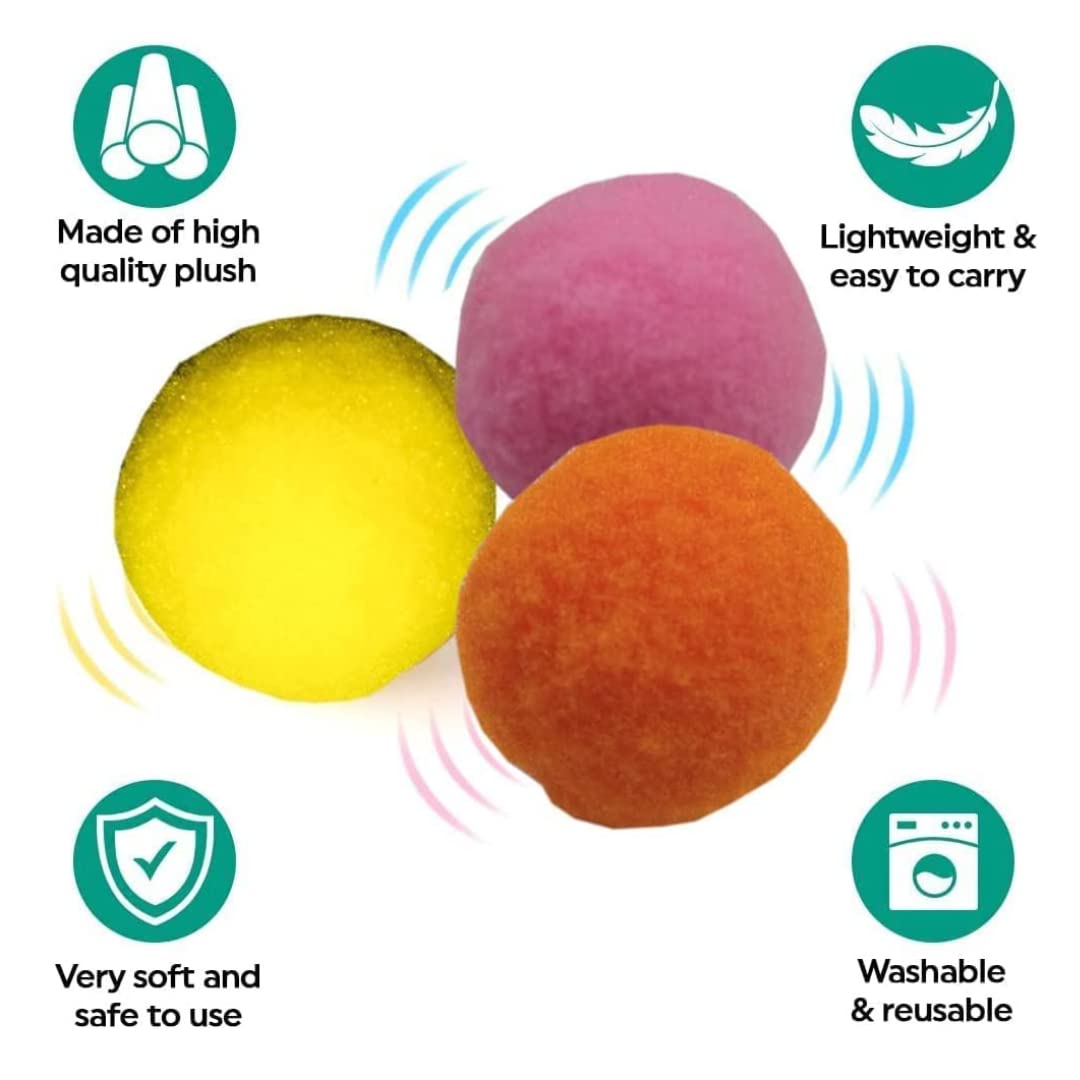 Shizhoo Premium Soft Pom Pom Balls For Kittens - Lightweight, Interactive, Assorted Colors - Plush Toy For Kitten Training And P