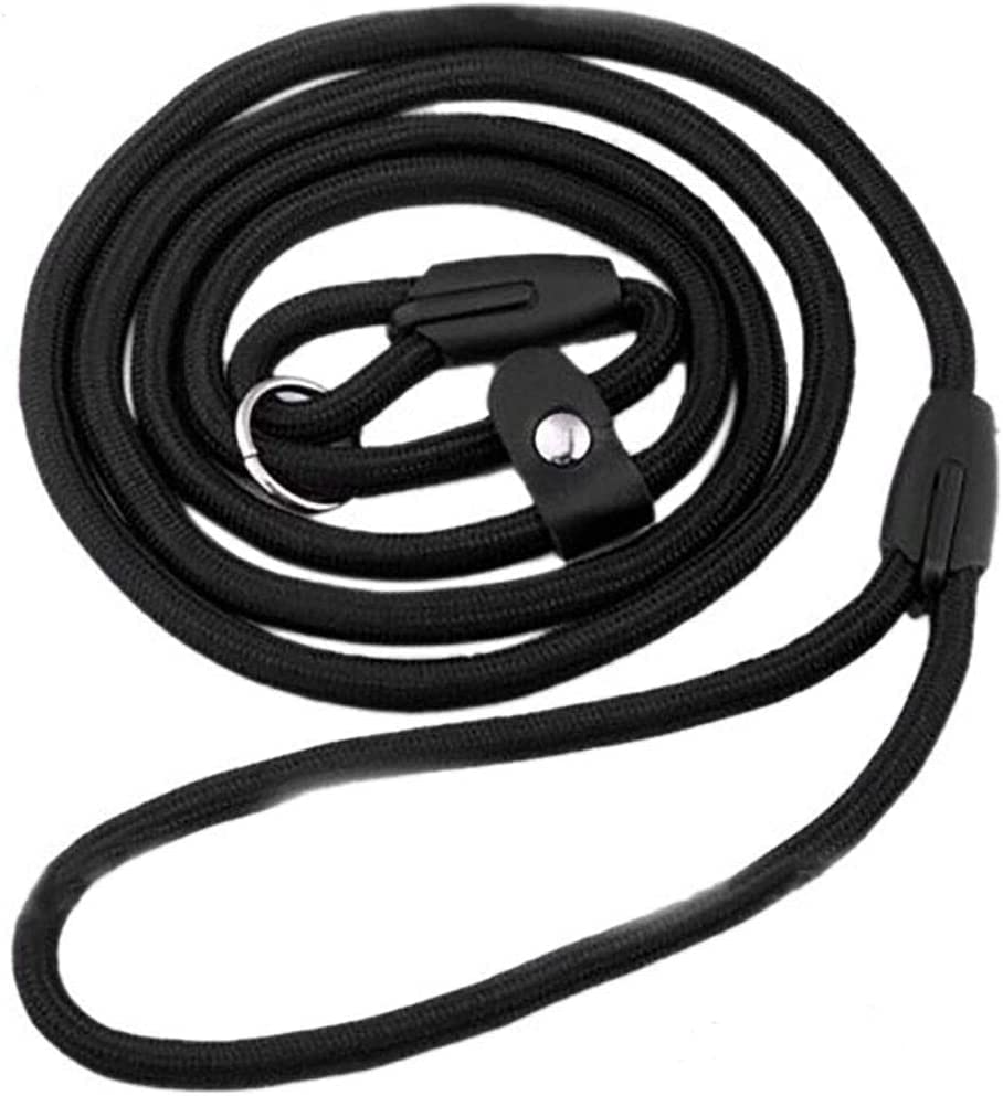 Black Dog Leash Pet Nylon Rope Training Leashes Slip Lead Strap Adjustable Traction Collar Outside Pets Dog Training Nylon Rope 