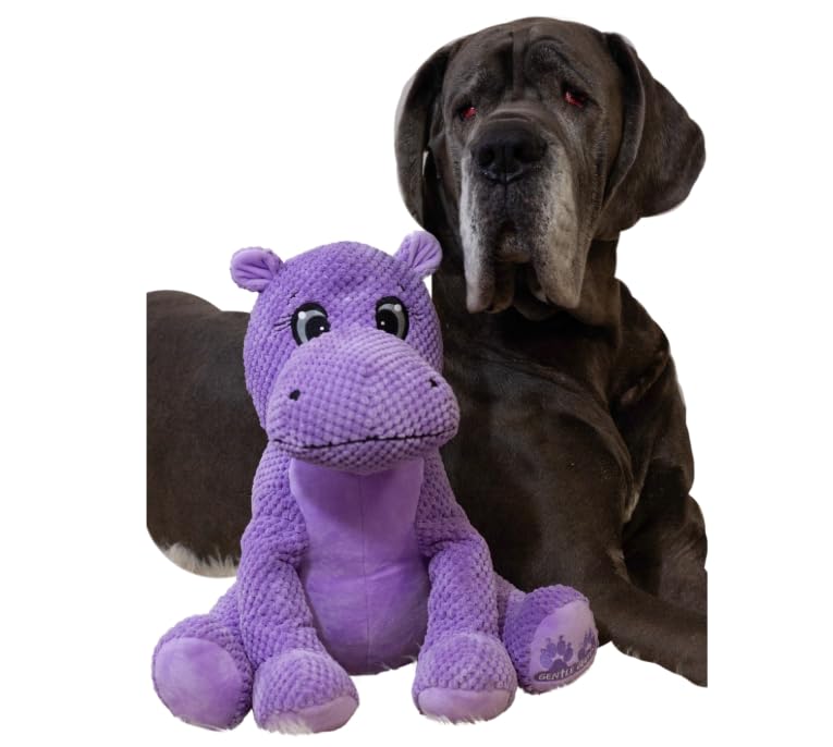 Gentle Giants Plush Hippo Dog Toy | Heavy Duty Dog Toys For Large Dogs Dog Enrichment Toys For Large Dogs | Dog Toys Without Squ