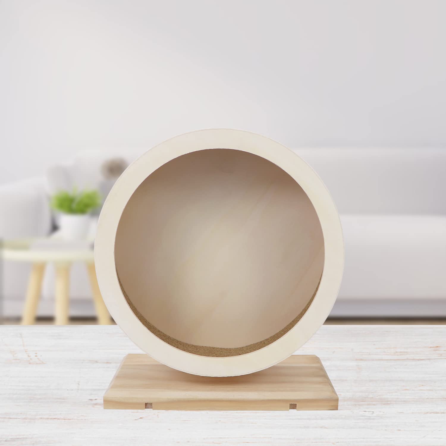 Small Pets Exercise Wheel Hamster Wooden Mute Running Spinner Wheel Play Toy For Rat Gerbil Mice Chinchillas Hedgehogs Guinea Pigs (M)