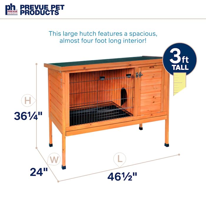 Prevue Hendryx, Stained Wood 461 Large Rabbit Hutch, 46.5' L X 24.0' W X 36.3' H
