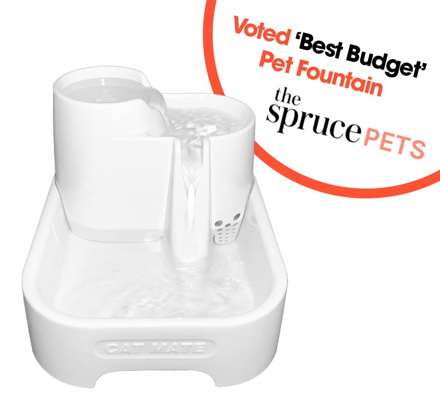 Cat Mate 3-Level, 70 Fl. Oz. Pet Fountain - Bpa And Bht Free With 3-Stage Filter And Low Voltage Pump