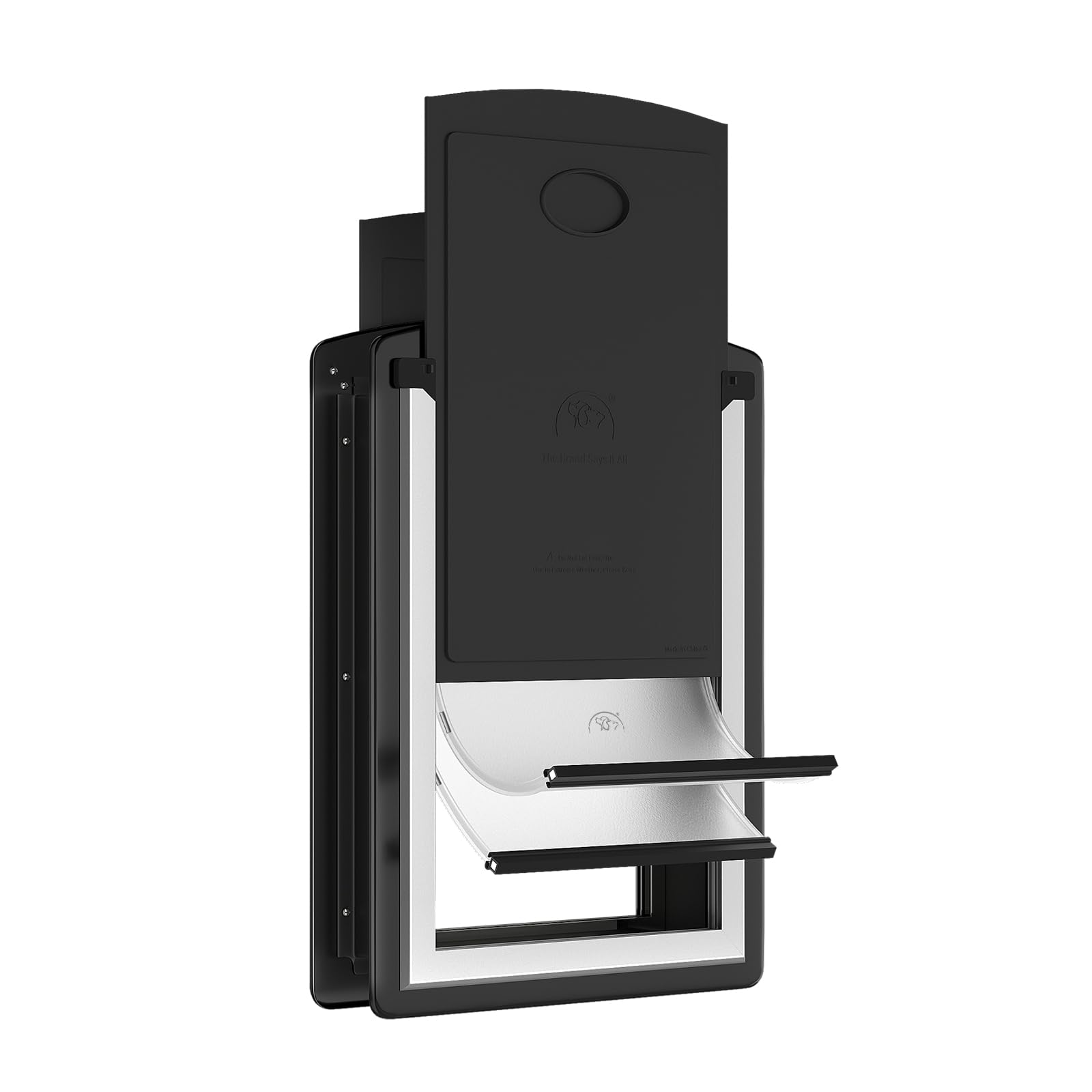 Mavricflex Dog Door For Door - All-Stainless Steel Frame, Weather-Resistant Double Soft Flaps, 2 Sliding Abs Panels For Indoor/O
