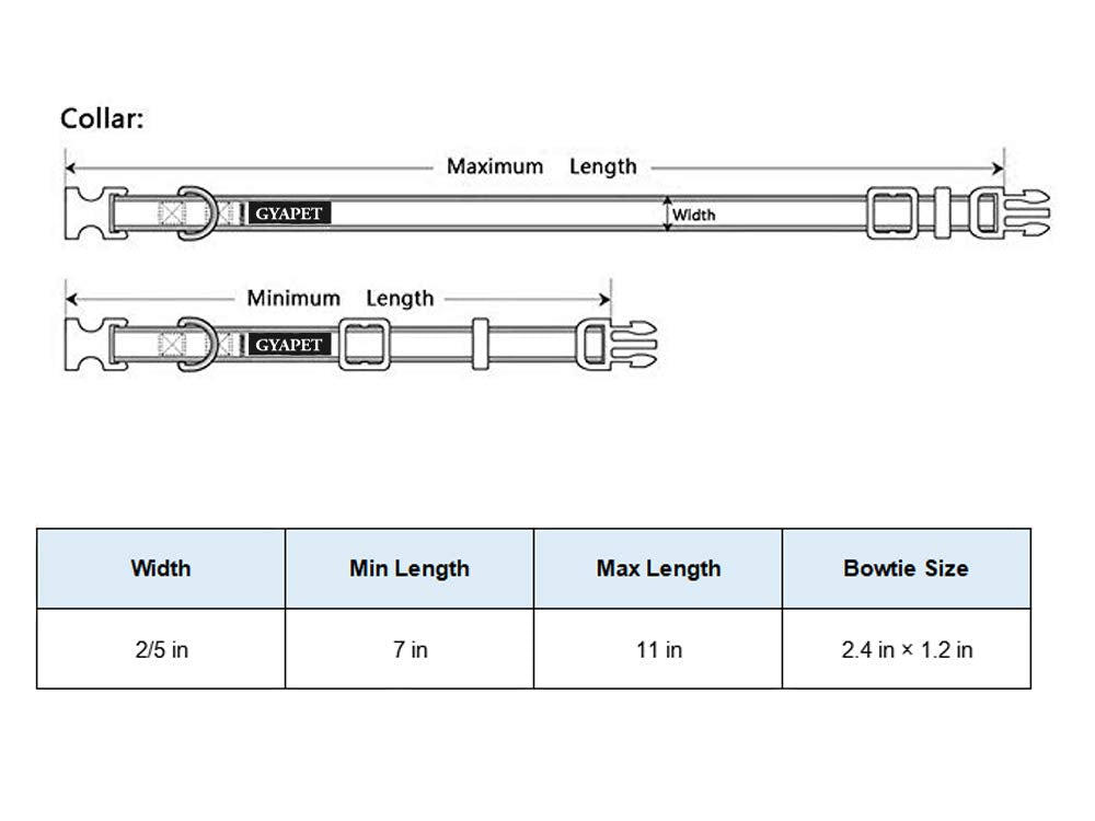 Gyapet Cat Collar Breakaway Bowtie Safety With Bell Adjustbale Kitten Puppy Solid Plaid Color Set A-[2Pcs] Pink & Blue
