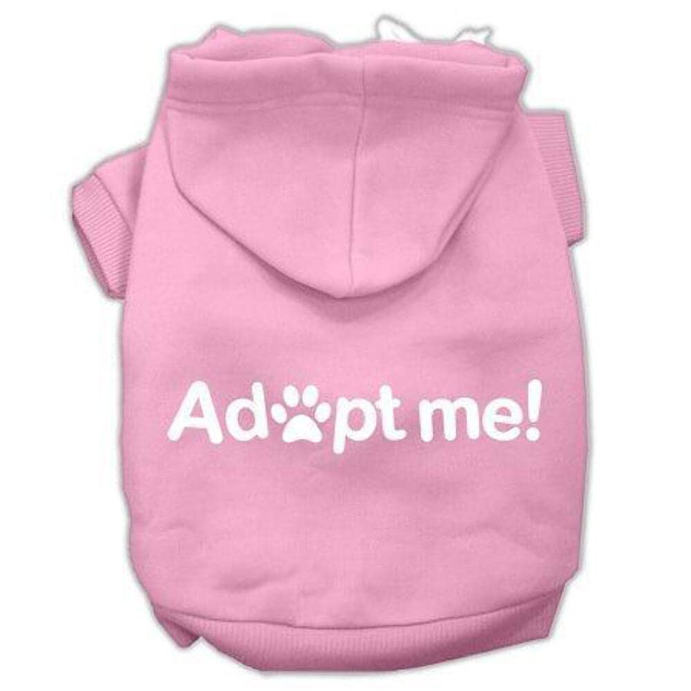 Pet, Dog & Cat Hoodie Screen Printed, 'Adopt Me' Red Xl (14-20 Lbs.)