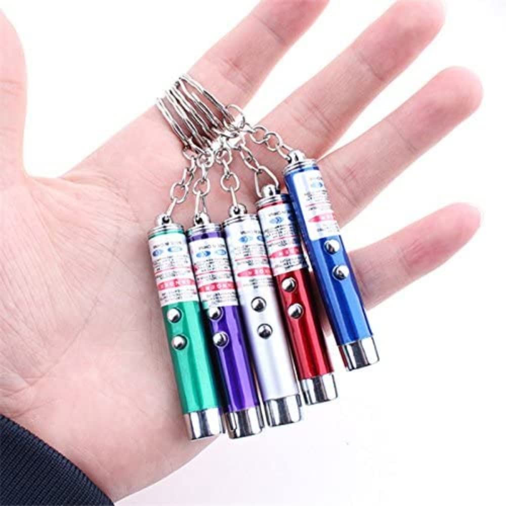Wnzqk 6 Pcs Cat Toys Laser Pointer Mini Keychain Laser Pointer Led Flashlight Dog Laser Toy Pet Remote Control Laser (6 Pcs Pack