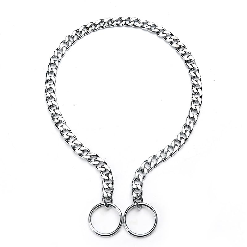 Flat Chain Dog Collar, Metal Slip Link Dog Collar Heavy Duty Dog Necklace, For Training Martingale Puppy Collars For Small Mediu