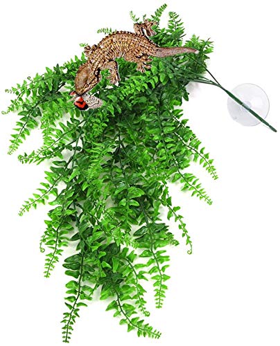 Pinvnby Reptile Plants Hanging Fake Vines Boston Climbing Terrarium Plant With Suction Cup For Bearded Dragons Lizards Geckos Sn